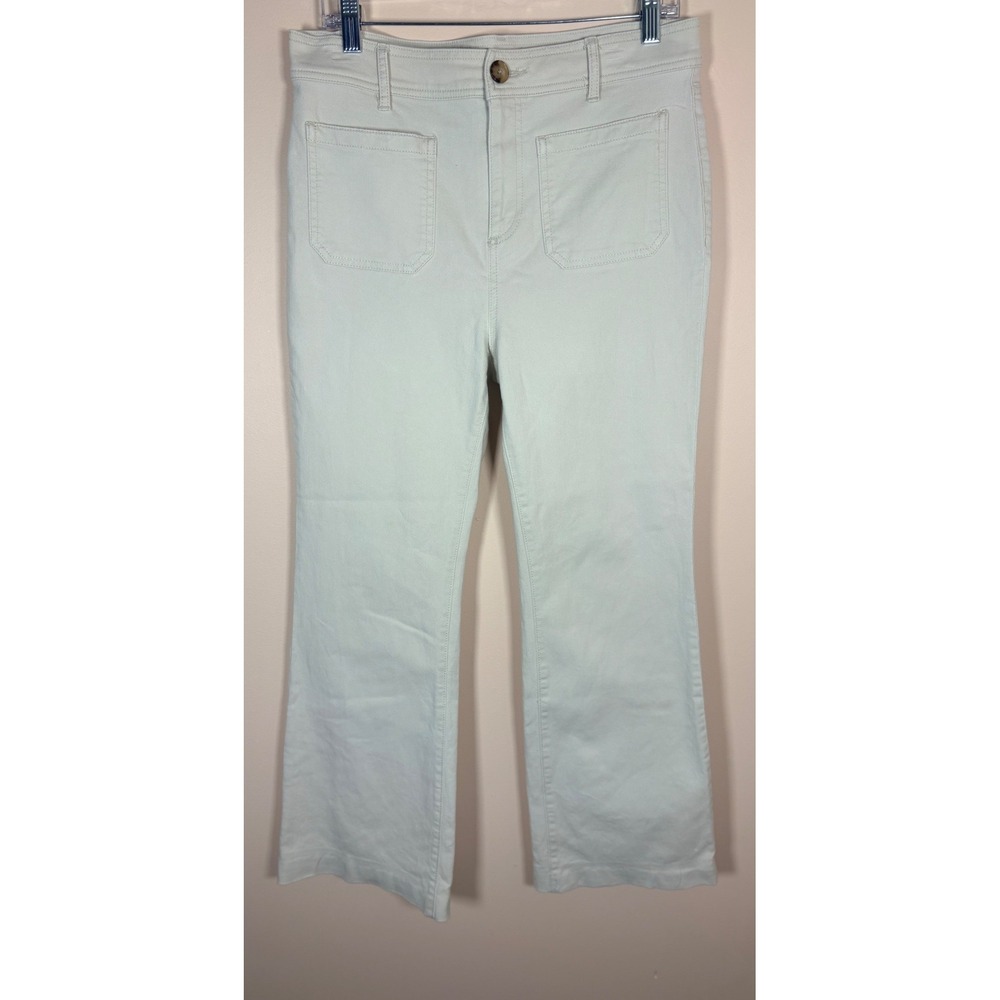 Loft Made and Loved High Rise Wide Leg Jeans‎ Cream Off White Size 8 29